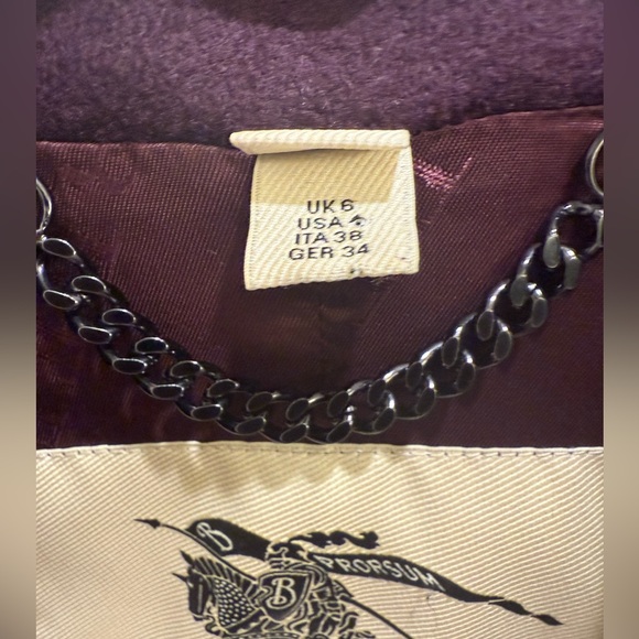 Burberry wool cashmere eggplant wrap coat - Picture 4 of 11